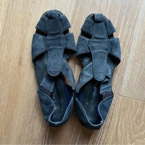 Comfort Plus Size 8 dark blue strappy closed toe sandals